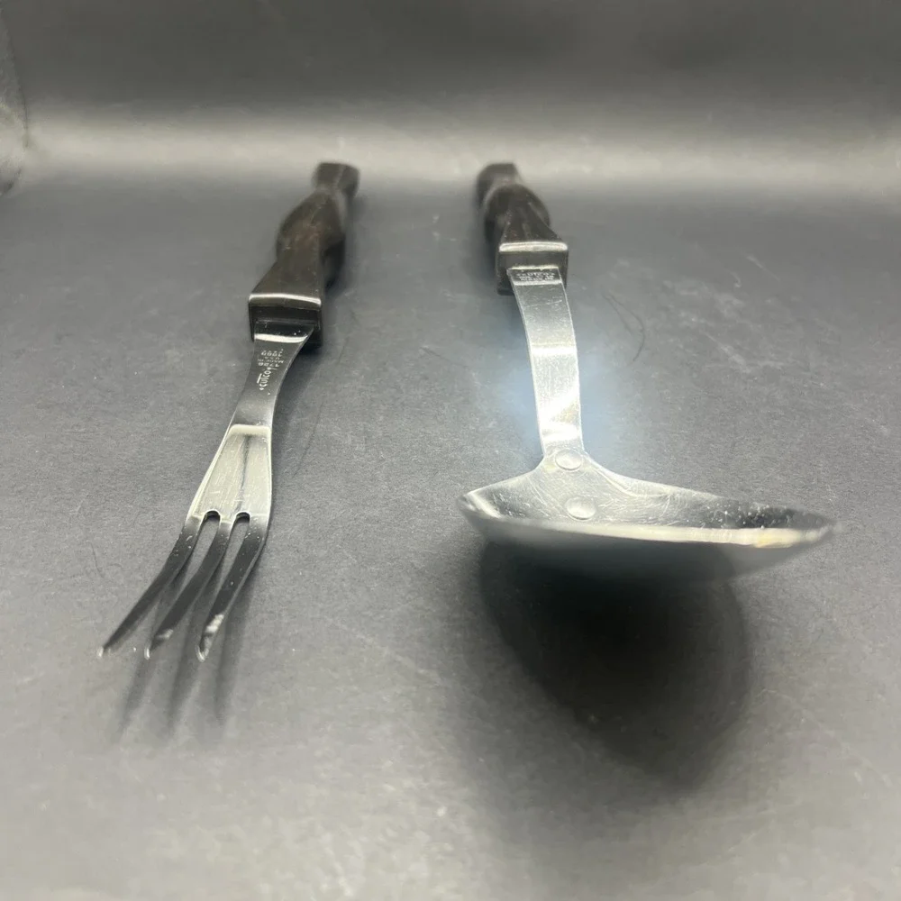 Vintage Cutco Utensils Lot of 2: 1712 Serving Spoon & 1726 Meat Turning Fork USA